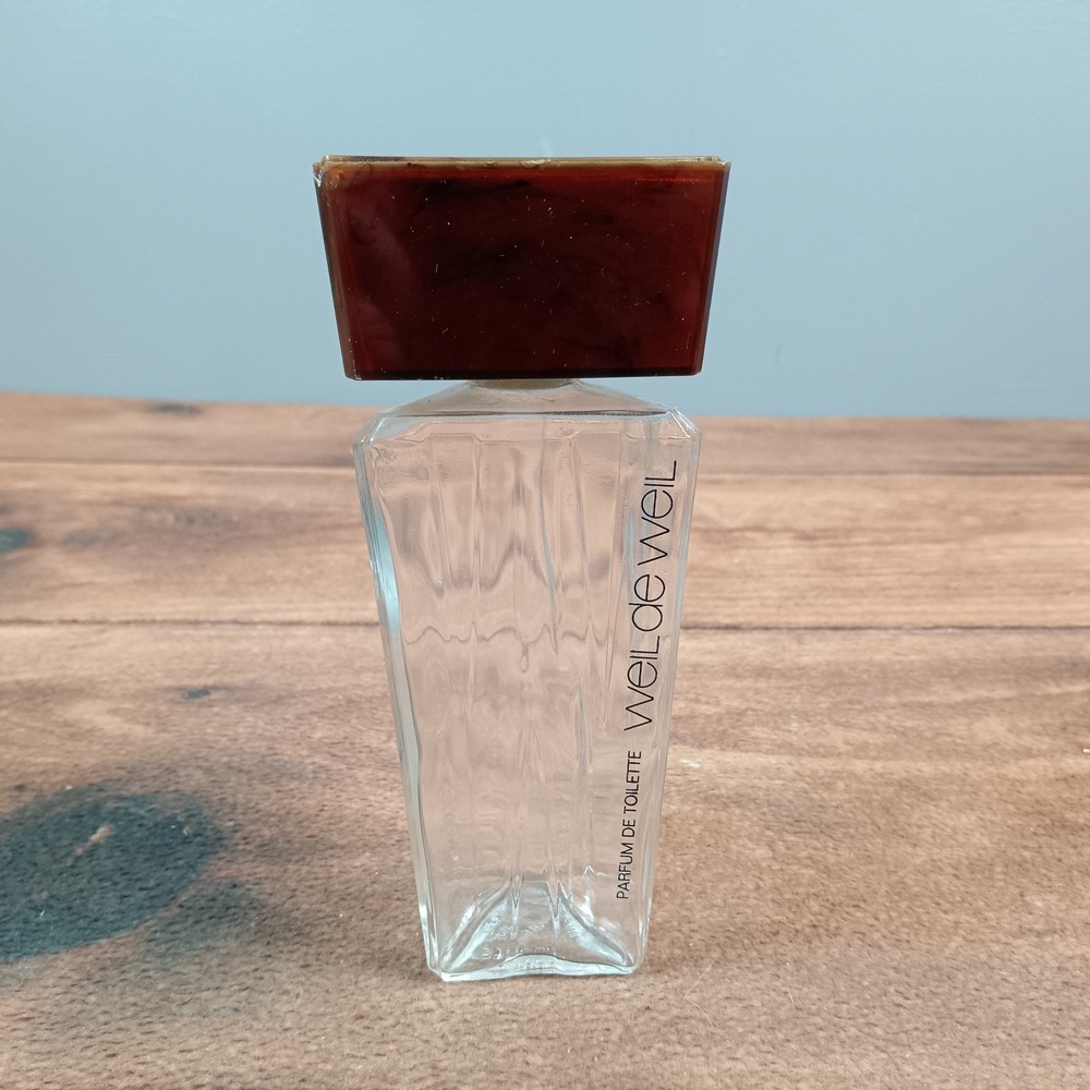 Vintage Weil de Weil Parfum de Toilette Empty Glass Bottle 4oz France Tortoise